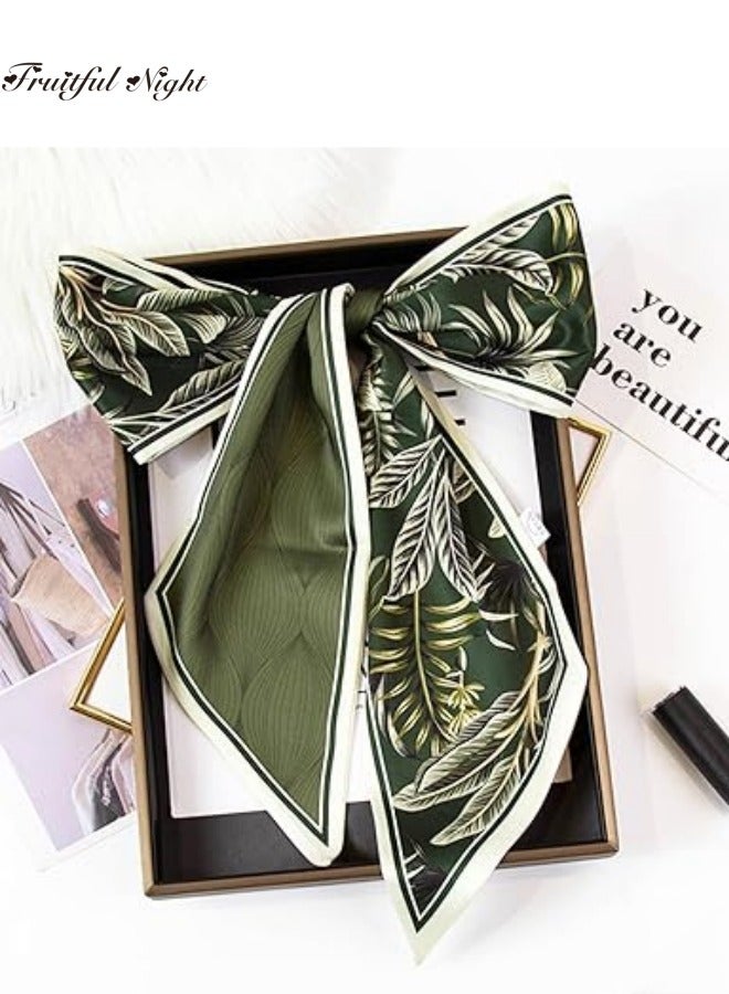 Fruitful Night Silk Like Head Scarf Women's Fashion Square Neck Satin Scarfs for Bag Hair Scarves Gift - Image 3