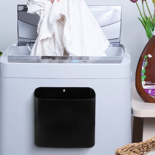 Picowe Magnetic Laundry Storage, Large Lint Holder Bin for Laundry Room, Space-Saving Trash Container Hanging on Dryer, Washer or Wall Mount Trash Bin (Black) - Image 3