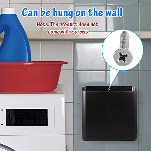 Picowe Magnetic Laundry Storage, Large Lint Holder Bin for Laundry Room, Space-Saving Trash Container Hanging on Dryer, Washer or Wall Mount Trash Bin (Black) - Image 4
