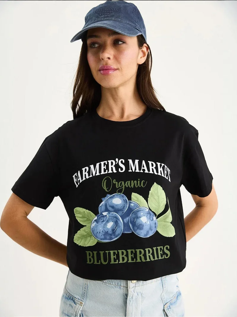Bianco Lucci LUCCI Printed Crew Neck T-Shirt