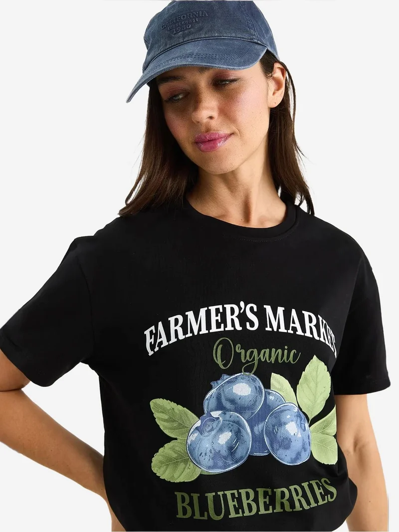 Bianco Lucci LUCCI Printed Crew Neck T-Shirt