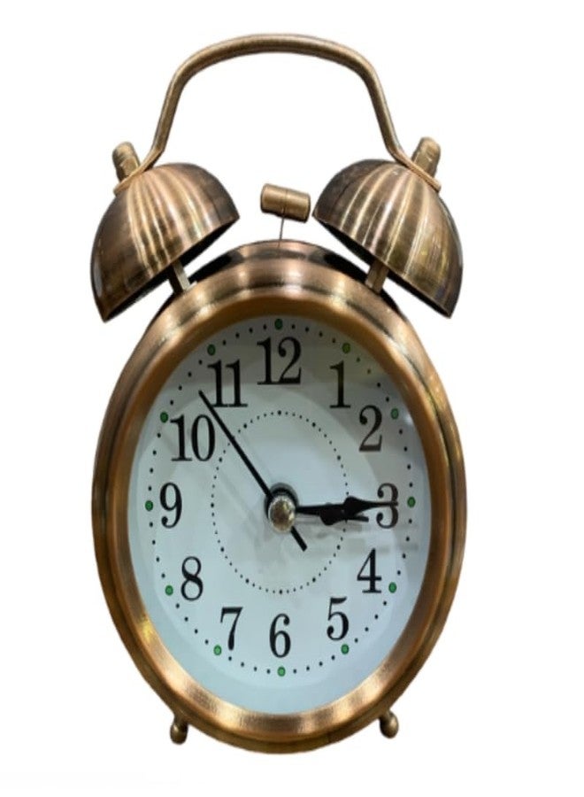 Elevea 𝟏𝟓 𝐘𝐞𝐚𝐫𝐬 𝐆𝐮𝐚𝐫𝐚𝐧𝐭𝐞𝐞, Classic Bedside Alarm Clock 5 inch, Sturdy Metal Body with Clear Numerals, Reliable Loud Bells and Quiet Quartz Movement, Ideal for deep Sleepers Students - Image 1