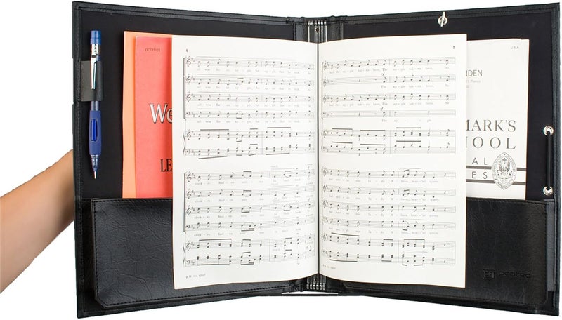 ProTec Pro Tec FSA1E Deluxe Choral Folder with Elastic String Dividers & Adjustable Hand Strap - Image 1