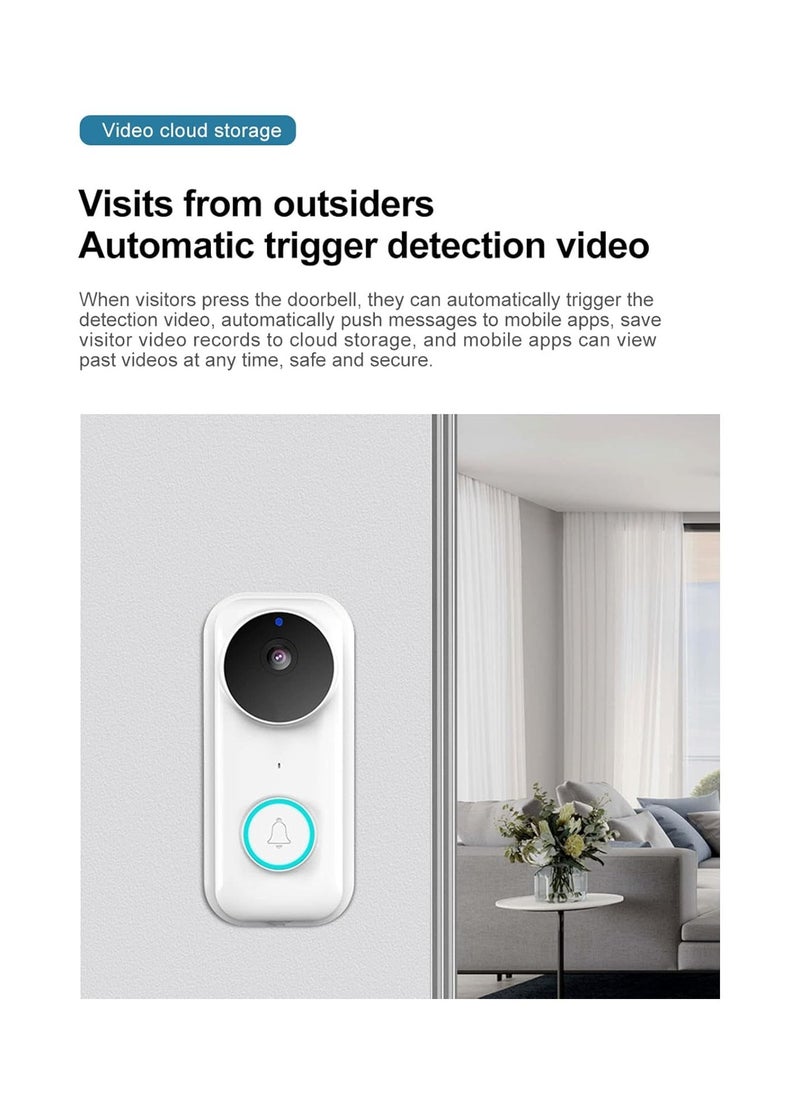 Video Doorbell Camera Smart Wifi Visual Doorbell Remote Monitoring Cam Wireless Door Bell Ringer With Voice Changer Intercom For Home Security System