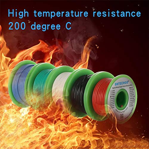 BNTECHGO 18 Gauge Silicone Wire Kit Red Black White Blue and Green Each 25ft 18 AWG Stranded Tinned Copper Wire - Image 5