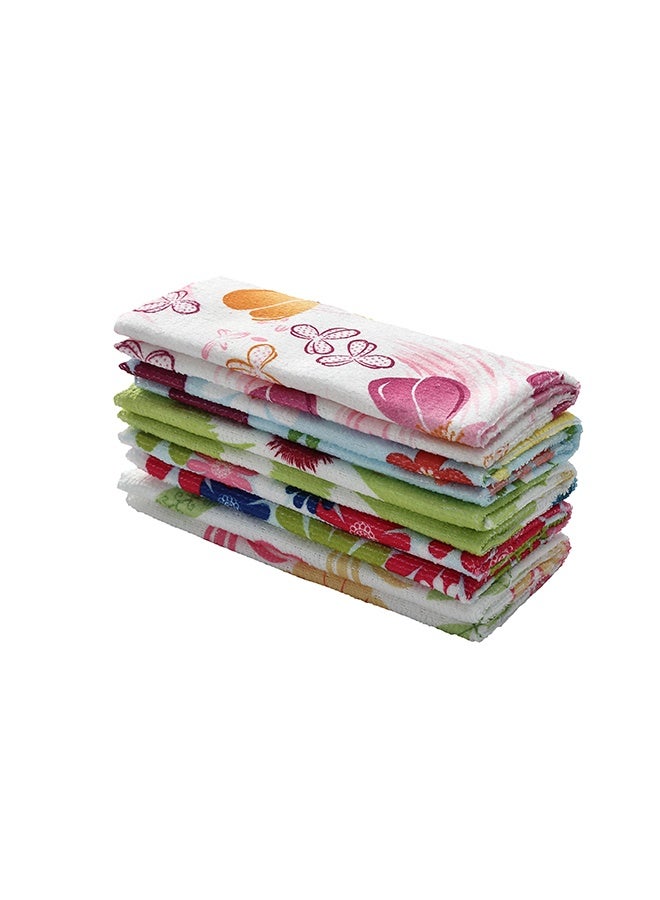 LAWAZIM 5 Piece Cleaning Towel - 30x30cm - Highly Absorbent Reusable Microfiber Towels with Lint-Free Texture - Ideal for Kitchen, Car, Glass, and Multi-Surface Cleaning - Flower Pattern - Image 2