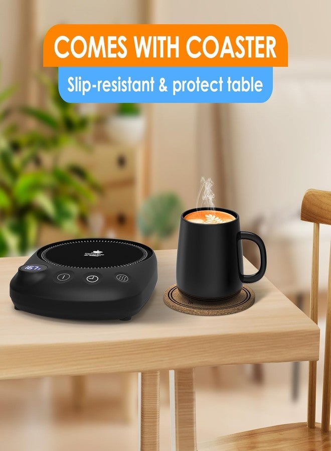 سخان أكواب القهوة من KitchekShop - تسخين سريع وأعلى درجة حرارة، سخان أكواب قهوة للمكتب مع إيقاف تشغيل تلقائي، 4 إعدادات لدرجة الحرارة ومؤقت من 1 إلى 12 ساعة، سخان مشروبات كهربائي ذكي للقهوة والشاي (أسود) - Image 5