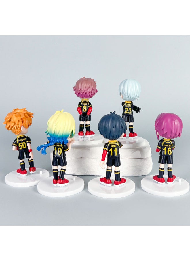 Generic - Q Version Of The Hand-run Animation Blue Purgatory Hao Shiyi Fengle Returned To The God Blue Prison Team Uniform Model Ornaments-Color:Black Clothes-blue Prison 6-piece Set [bag] - Image 1