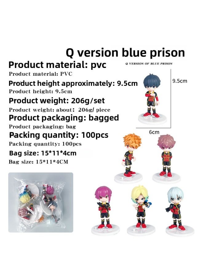 Generic - Q Version Of The Hand-run Animation Blue Purgatory Hao Shiyi Fengle Returned To The God Blue Prison Team Uniform Model Ornaments-Color:Black Clothes-blue Prison 6-piece Set [bag] - Image 1