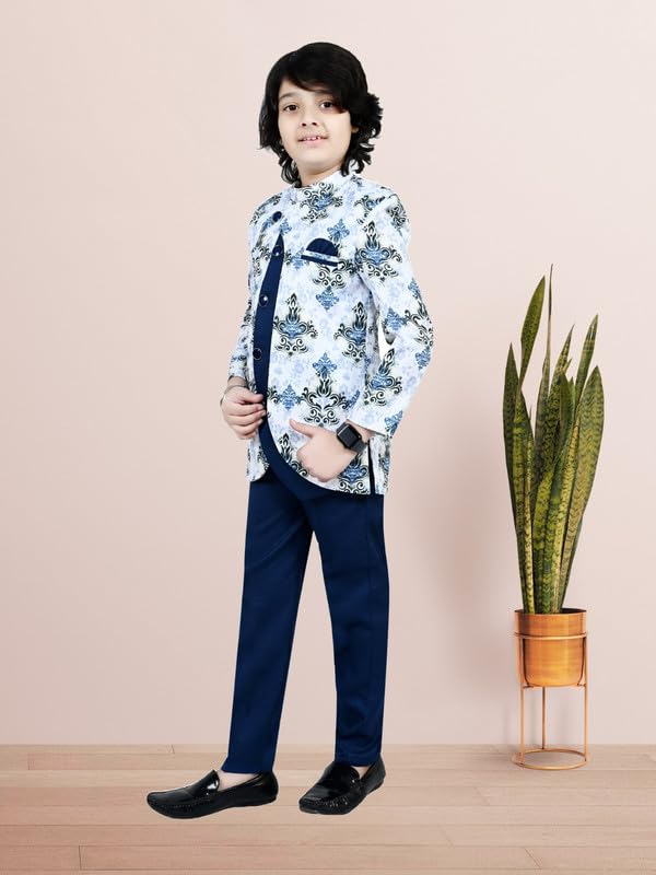 ZOLARIO Sherwani for Kids Boys, Ideal for Birthday, Marriage, Diwali and Other Functions. Color Navy Blue, Size 4-5 Years - Image 2