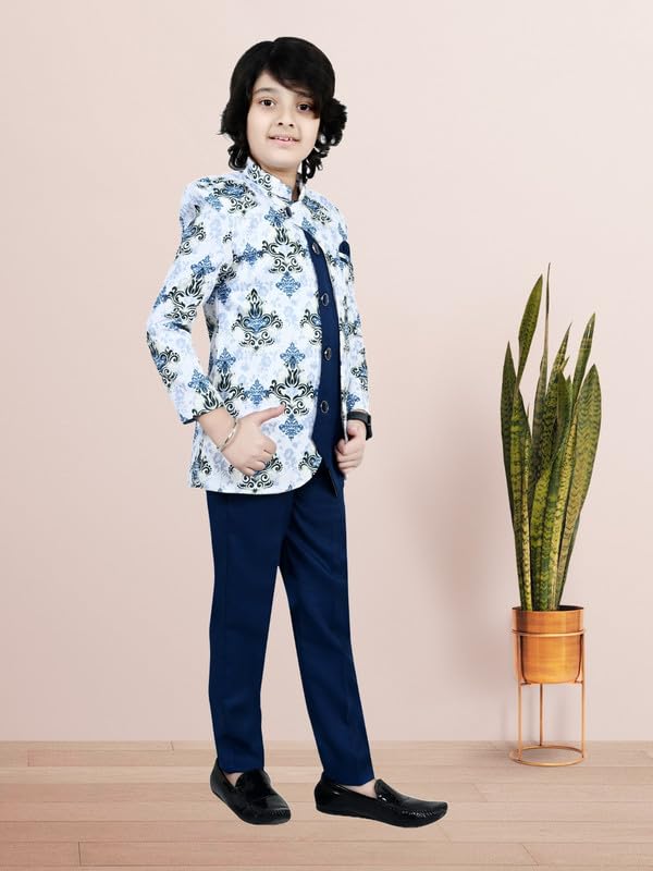 ZOLARIO Sherwani for Kids Boys, Ideal for Birthday, Marriage, Diwali and Other Functions. Color Navy Blue, Size 4-5 Years - Image 4