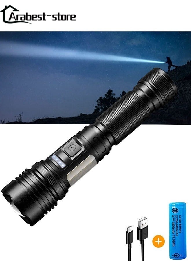 Arabest 60000 Lumens LED Flashlight - Rechargeable torchlight, Zoomable, 7 Modes, IPX67 Waterproof, Type-C Charging - Perfect for Camping, Hiking & Emergencies - Image 1