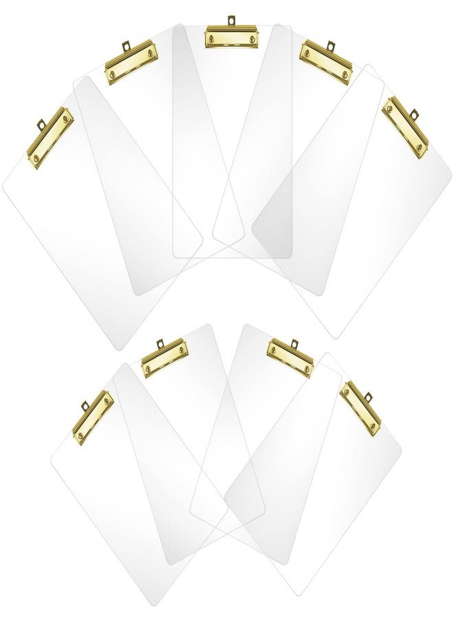 Moocci Thick Acrylic Clear Clipboards Cute Transparent Bulk Gold Clipboard with Strong Clip and Hidden Hanging Hole for A4 Paper, Art Student, Drawing, Office, School, Warehouse, Classroom, 9PC - Image 1