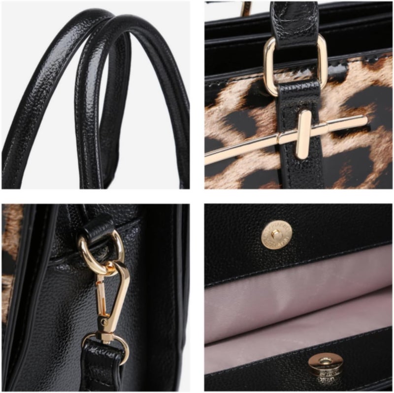 DASEIN Women Handbag Wallet Tote Shoulder Hobo Bag Top Handle Satchel Purse Set 2pcs with 3 Compartments - Image 4