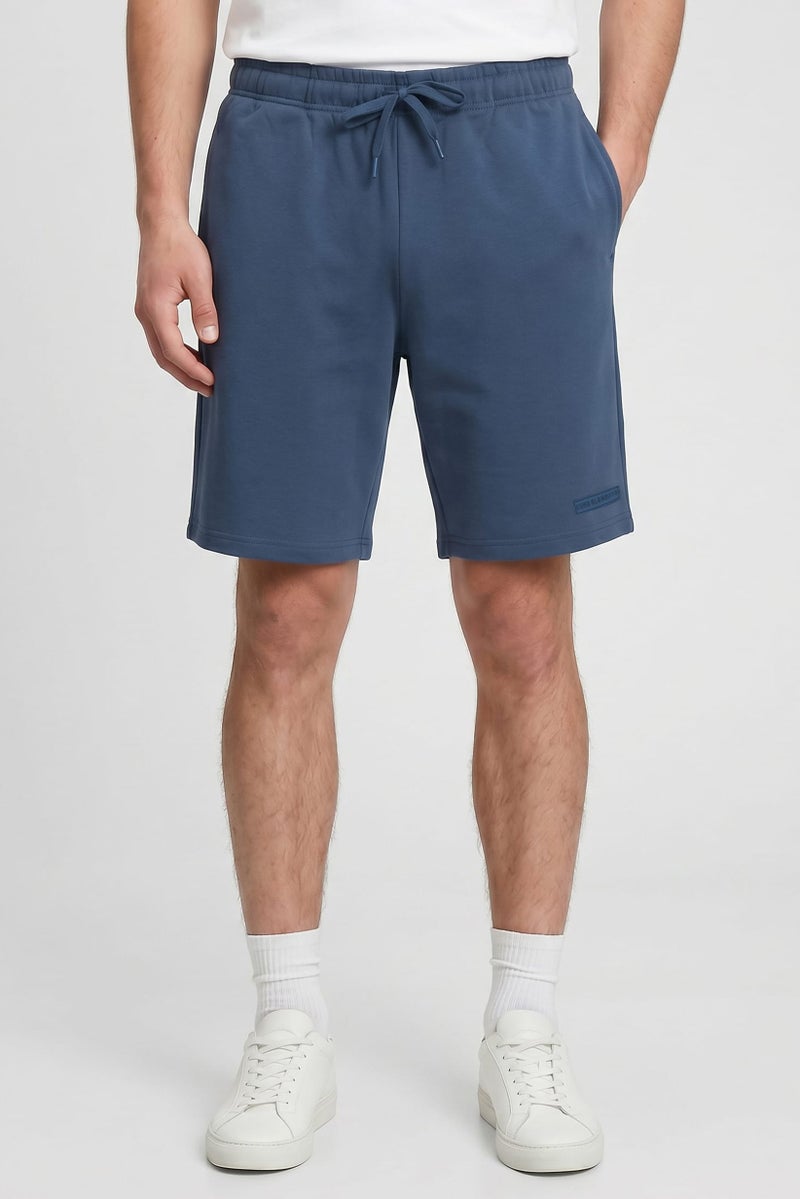 Core Elements Men Brand Logo Basic Shorts, Slate Blue - Image 1