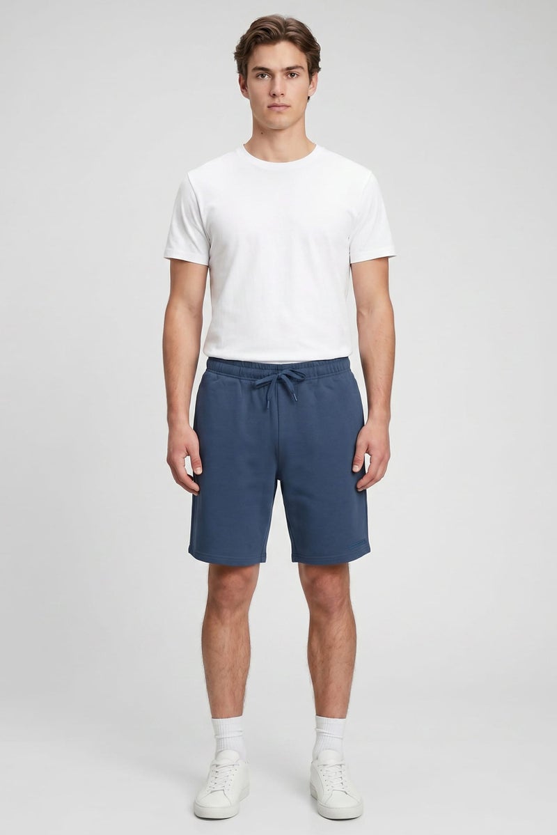Core Elements Men Brand Logo Basic Shorts, Slate Blue - Image 2