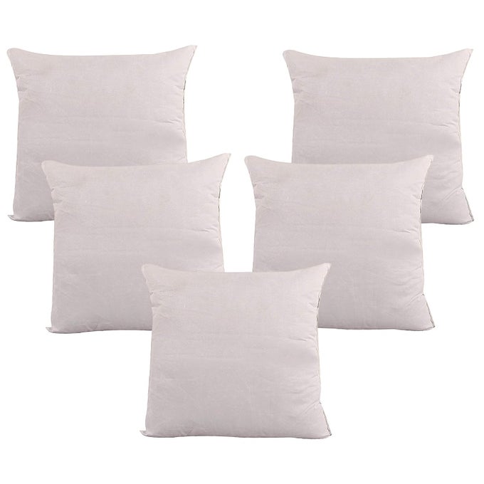 SQUARE MICROFIBER FILLED CUSHION FILLER 16X16PACK OF 5 WHITE