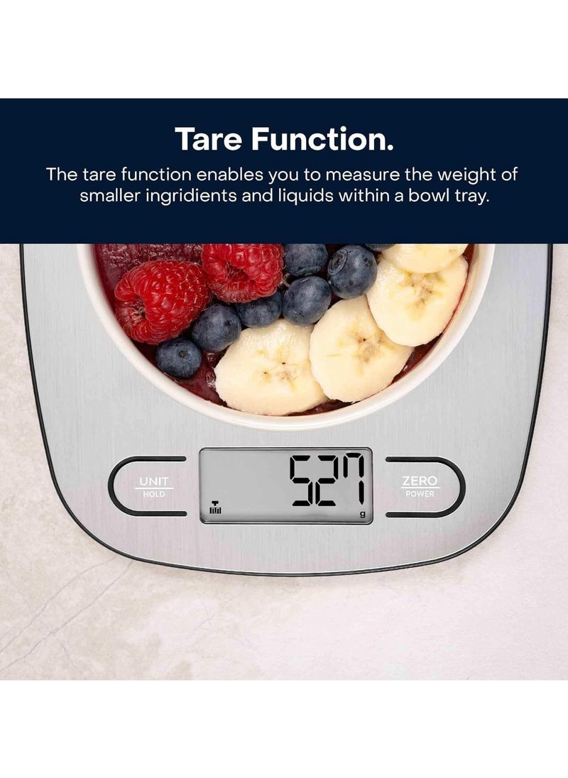 nutricook - Nutricook Digital Kitchen Scale Eko, 5Kg Capacity, Stainless Steel Food Scale For Baking And Cooking - 4 Weighing Sensors, Tare/Zero, Auto-Off & Auto Calibrate Function - Image 1