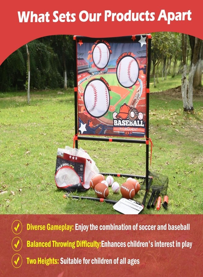 VROGTIK 2-in-1 Football & Baseball Toss Game for Kids Ages 3-8 - Outdoor Garden Toy for Backyard, Beach & Camping, Family Party Fun Sports Toy - Image 3