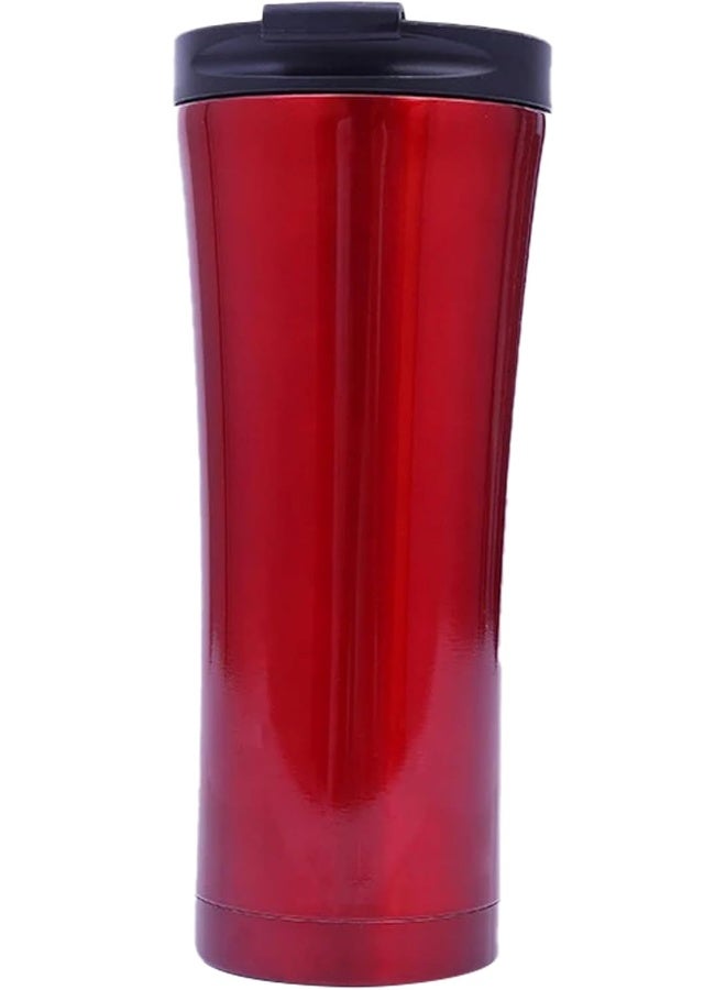 BS B&S Stainless Steel Tumbler Flask Bottle with Plastic Lid | Vacuum Insulated Beverage Bottle | Leak-Proof Insulated Double Wall | 12 Hours Hot and Cold Water Bottle | Vacuum Flask 500ML (Red) - Image 1