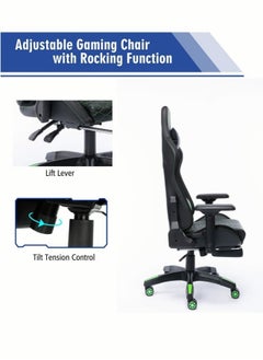 HQ-GAMING Gaming Chair with LED Light RGB Gaming Chair with Footrest Large Ergonomic Computer Desk Chair Video Game Chair  - Image 4