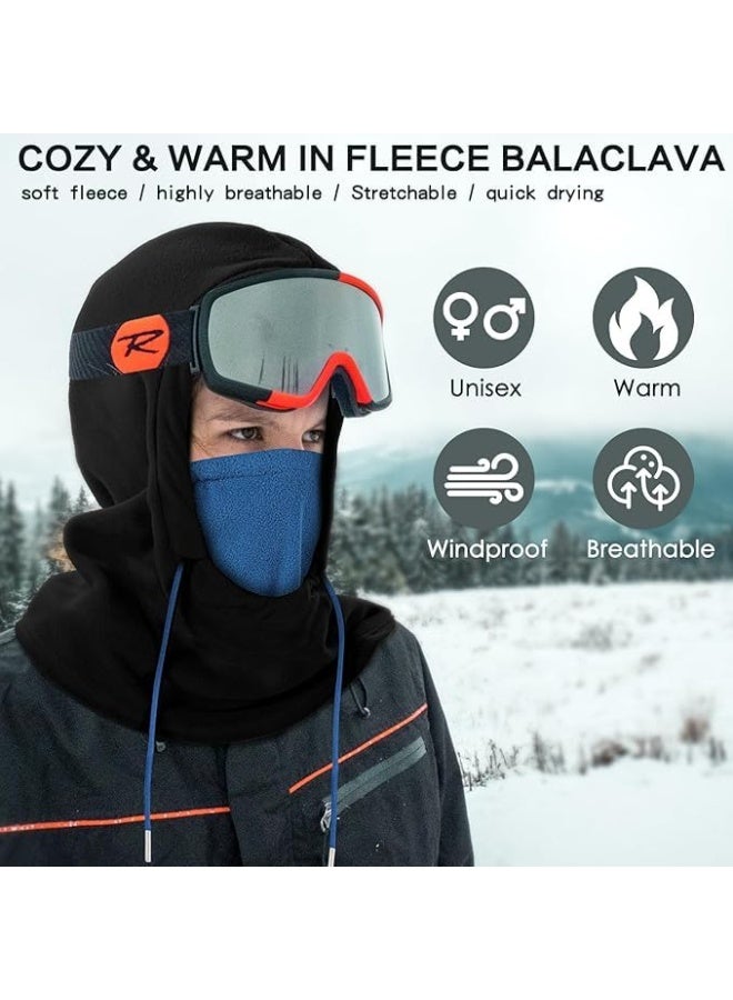 Generic Ski Mask for Men Women, Winter Balaclava Warm Windproof Face Mask, Fleece Hood Full Head Cover Scarf Neck Warmer Hunting Cycling Motorcycle Neck Warmer Hood Winter Gear for Men Women - Image 3