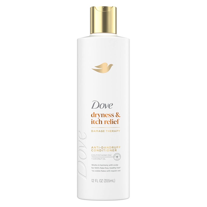 Dove Damage Therapy Derma Conditioner Dryness + Itch for Flaky Scalp with Pyrithione Zinc and Coconut Oil 12 Fl Oz - Image 1