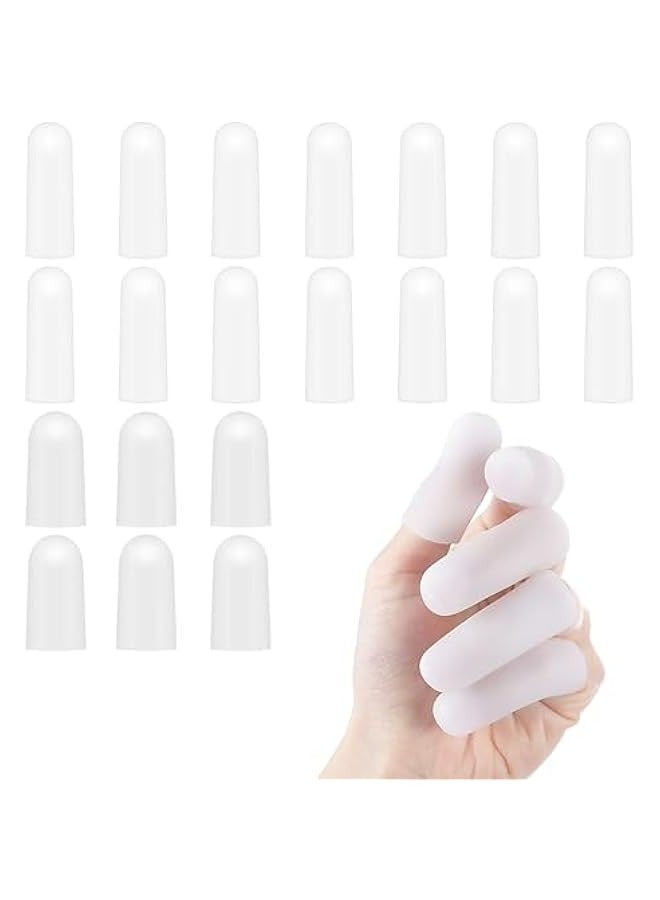 20 Pieces Silicone Finger Cots for Finger Protection Relief from Pain Cracked Arthritis Friction, Waterproof Fingertips Covers Bandage Sleeves - Image 1
