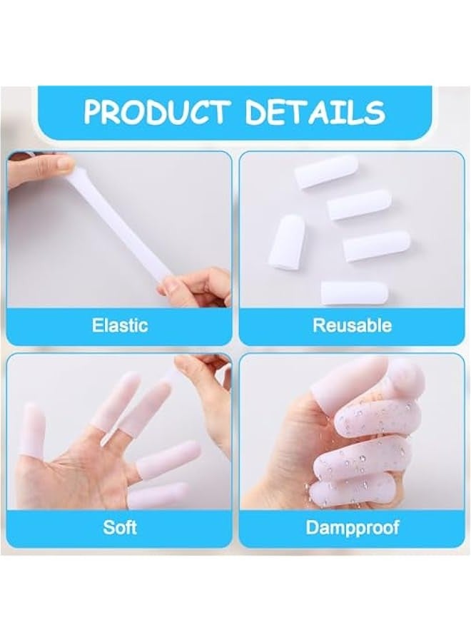 20 Pieces Silicone Finger Cots for Finger Protection Relief from Pain Cracked Arthritis Friction, Waterproof Fingertips Covers Bandage Sleeves - Image 2