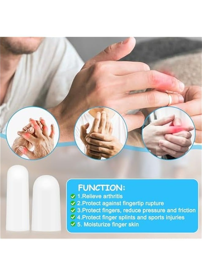 20 Pieces Silicone Finger Cots for Finger Protection Relief from Pain Cracked Arthritis Friction, Waterproof Fingertips Covers Bandage Sleeves - Image 4