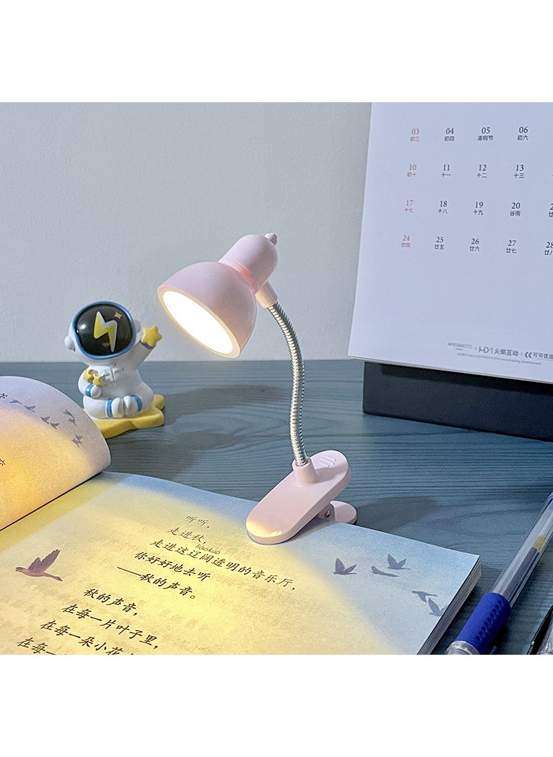 Generic Creative Led Mini Desk Lamp Warm Light Clip For Student Dormitory Eye Protection Study Reading Bedside Night Light Pink 