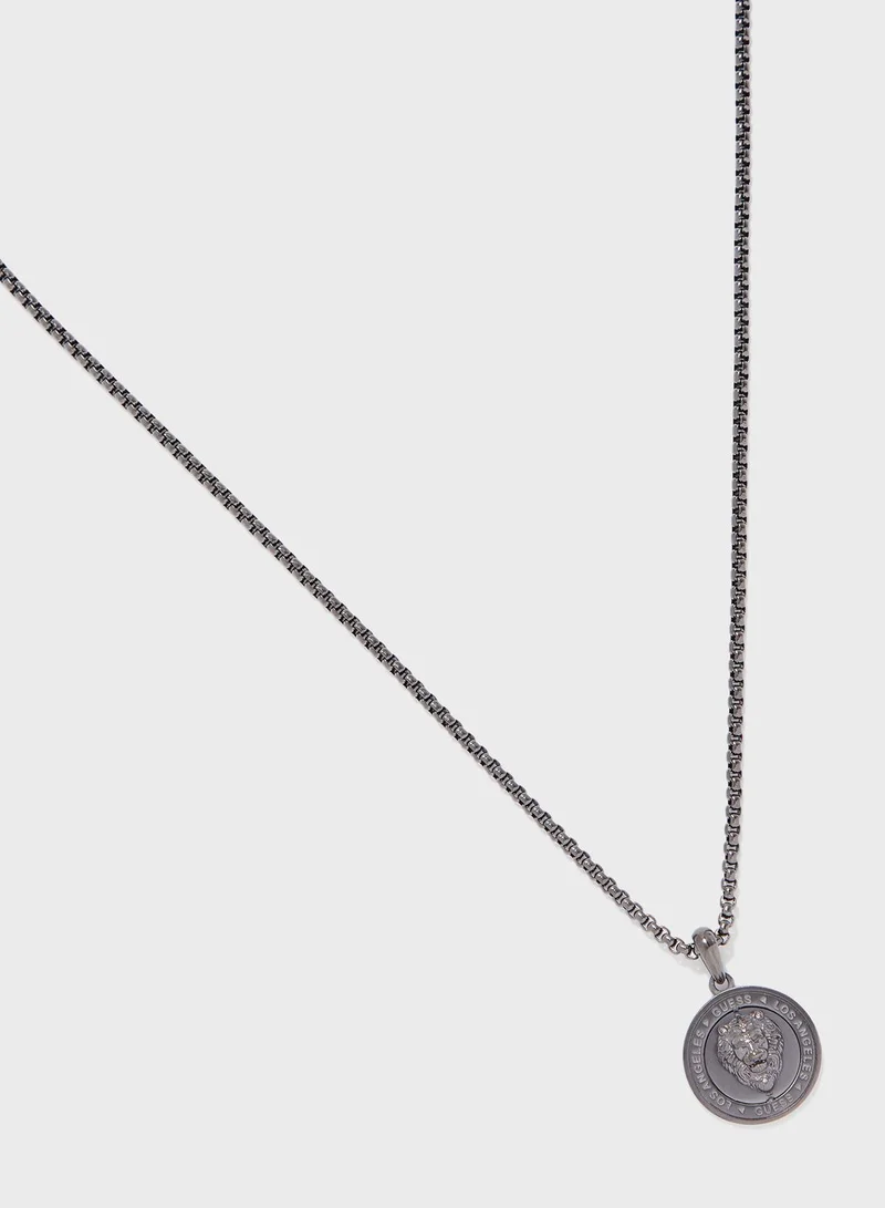 GUESS Lion Coin Pendant Necklace