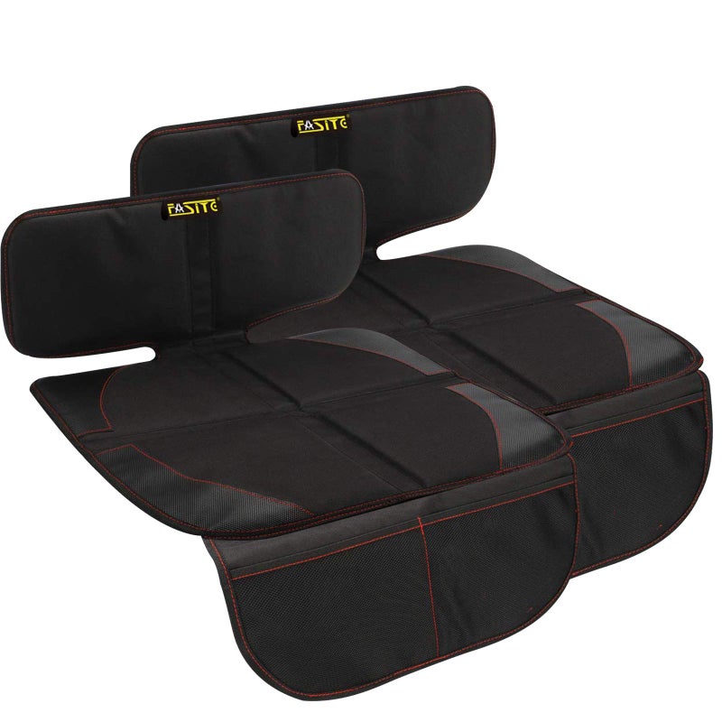 FASITE Car Seat Protector for Baby Child Car Seats Auto Seat Cover MatProtective NonSlip Waterproof Car Seat Cover Pad with Mesh Pockets 2 Pack