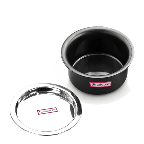 FLIXBLOOM Aluminium Magistral Black Combo 3 Litre + 4 Litre Tope Sets Hard Anodised Induction Base/LPG Friendly Cookware Deep Utensil Tope/Container/Patila/Bhagona for Cooking & Serving with Lid - Image 2
