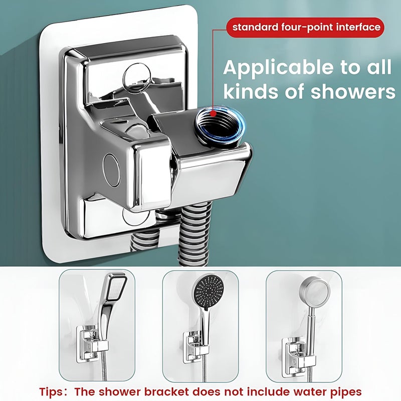 Rotating Shower Holder - Adjustable 360 Degree Wall Mount with Strong Double-Faced Adhesive for Secure Modern Bathroom Organization and Elegant Space-Saving Convenience - Image 4