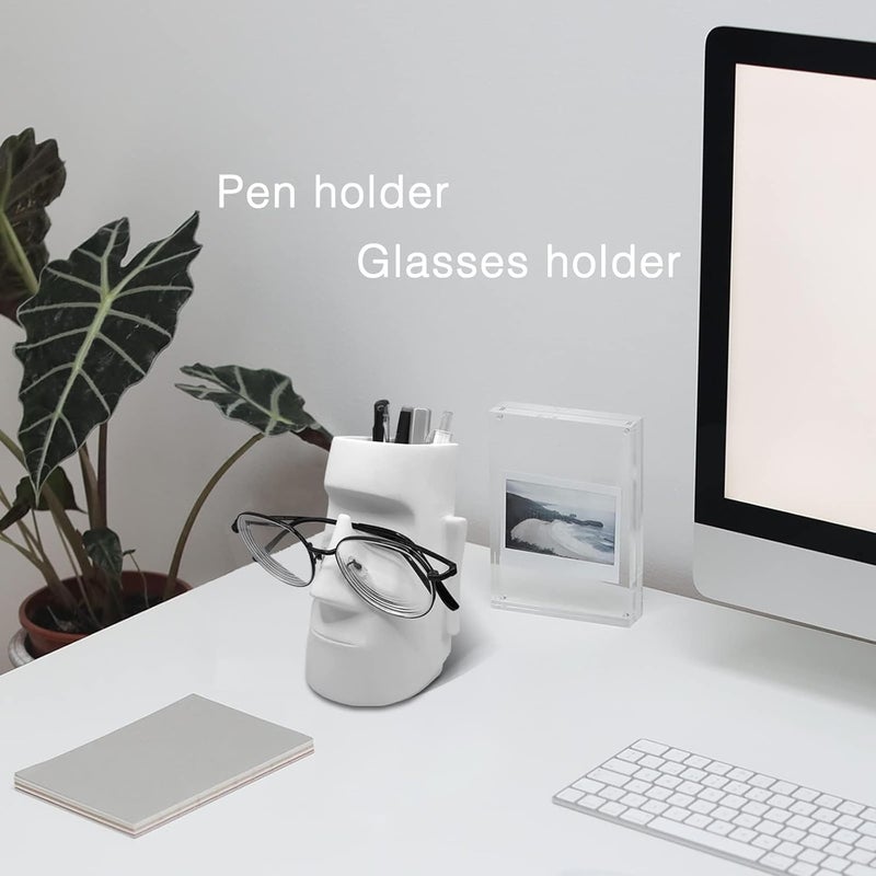 X spring Pencil Holder, Pen Holder For Desk, Pencil Holder With Glasses Holder, Simple Modern Style Pencil Holder With Glasses Holder, Multifunctional Makeup Brush Holder, Desk Accessories - Image 3
