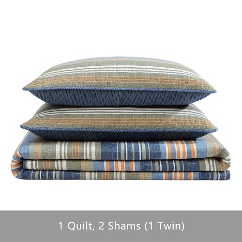 Eddie Bauer - Twin Quilt Set, Reversible Cotton Bedding with Matching Sham, Home Decor for All Seasons (Yakima Green, Twin) - Image 5