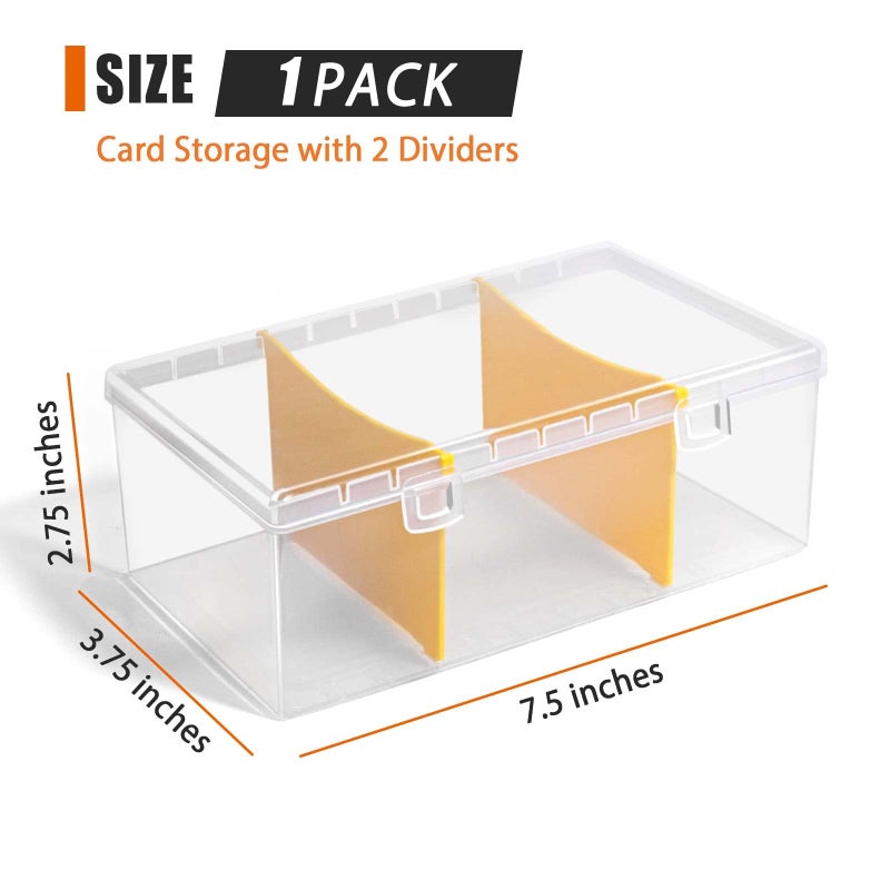 tutata 400 Count Plastic Trading Card Storage Box with Dividers, Baseball Card Storage Box, Sports Cards Holder Organizer - 1 PACK - Image 2