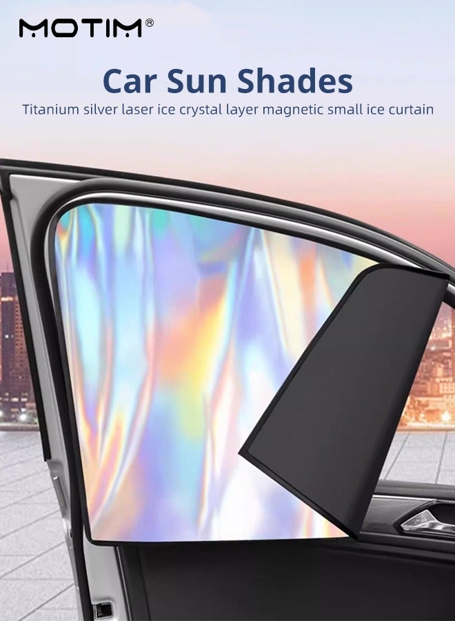 Motim 4 Pcs Car Side Window Sun Shades, Magnetic Sunshades Privacy Curtains for Car Windows for Kids, Laser Blocks UV Rays, Light Protection for Breastfeeding, Taking a nap, Changing Clothes - Image 2