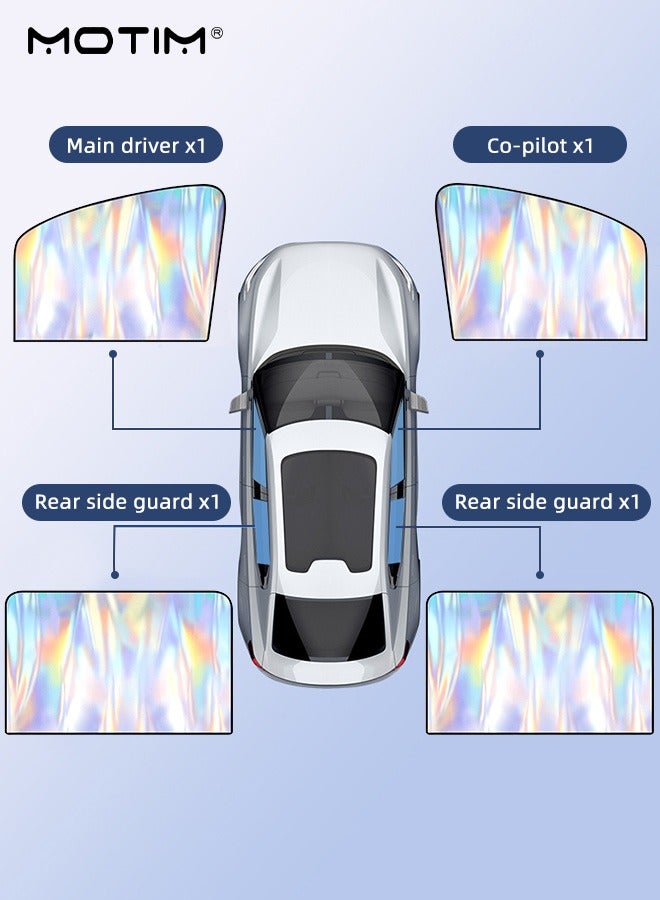 Motim 4 Pcs Car Side Window Sun Shades, Magnetic Sunshades Privacy Curtains for Car Windows for Kids, Laser Blocks UV Rays, Light Protection for Breastfeeding, Taking a nap, Changing Clothes - Image 3