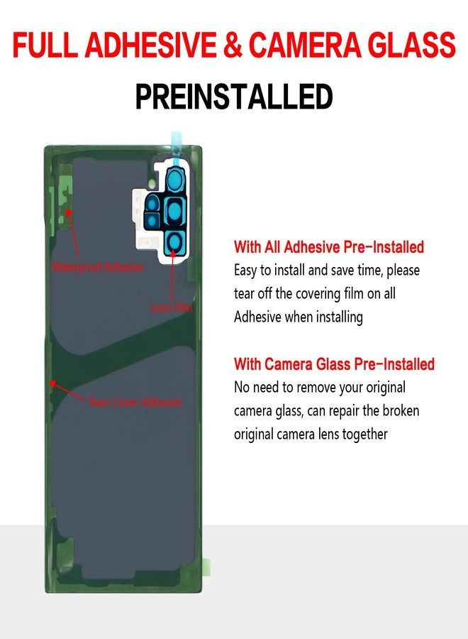 UooFide Compatible for Samsung Galaxy Note 10 Plus Back Cover Glass Replacement 6.8-Inches SM-N975U All Carriers with Installation Manual + Repair Tool Kit (Aura Blue) - Image 4