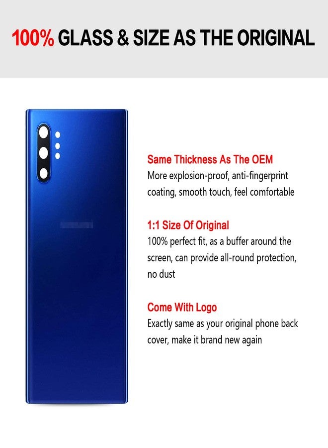 UooFide Compatible for Samsung Galaxy Note 10 Plus Back Cover Glass Replacement 6.8-Inches SM-N975U All Carriers with Installation Manual + Repair Tool Kit (Aura Blue) - Image 2