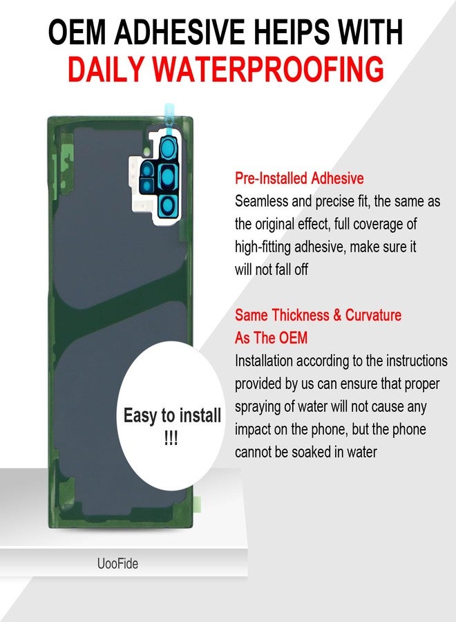 UooFide Compatible for Samsung Galaxy Note 10 Plus Back Cover Glass Replacement 6.8-Inches SM-N975U All Carriers with Installation Manual + Repair Tool Kit (Aura Blue) - Image 3