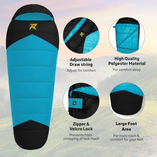 Rocksport Camplite +10°C to +20°C Mummy Shape Sleeping Bag for Camping, Hiking, Indoor & Outdoor, Warm Sleep Bag l Free Adventure Pass - Image 4