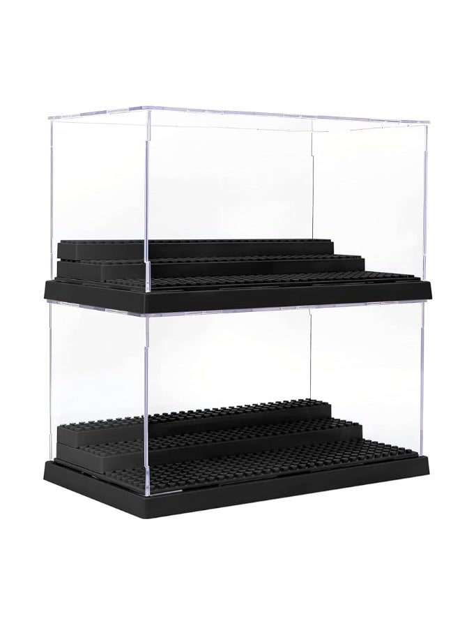 WMM Minifigure Display Case for Action Figures Blocks, Dustproof Acrylic Display Box Storage with 3 Movable Steps for Collection Models Minifigures, Bricks Blocks Toys - Image 3