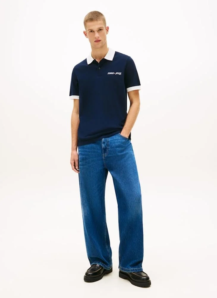 TOMMY JEANS  Regular Fit Embroidery Pique Polo Shirt for Men | Best Price UAE