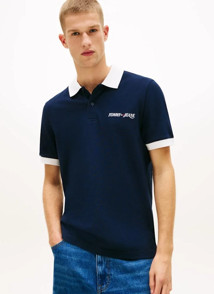 TOMMY JEANS  Regular Fit Embroidery Pique Polo Shirt for Men | Best Price UAE
