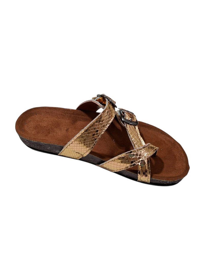 Karisma Cork And Latex Suede Lining Footbed, Soled Slippers, Mayari Snake Print Model - Image 3