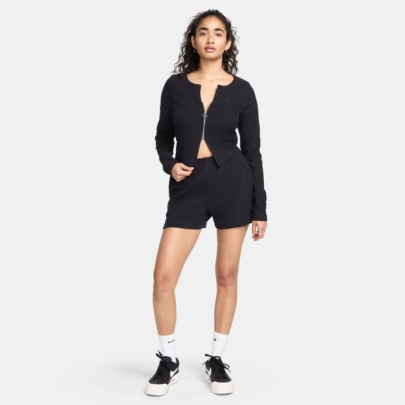 Nike Black Women's Sportswear Chill Full-Zip Cardigan for Women | Best Price UAE