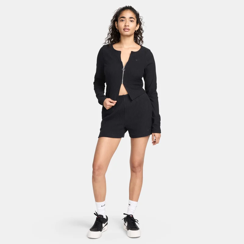 Nike Black Women's Sportswear Chill Full-Zip Cardigan for Women | Best Price UAE